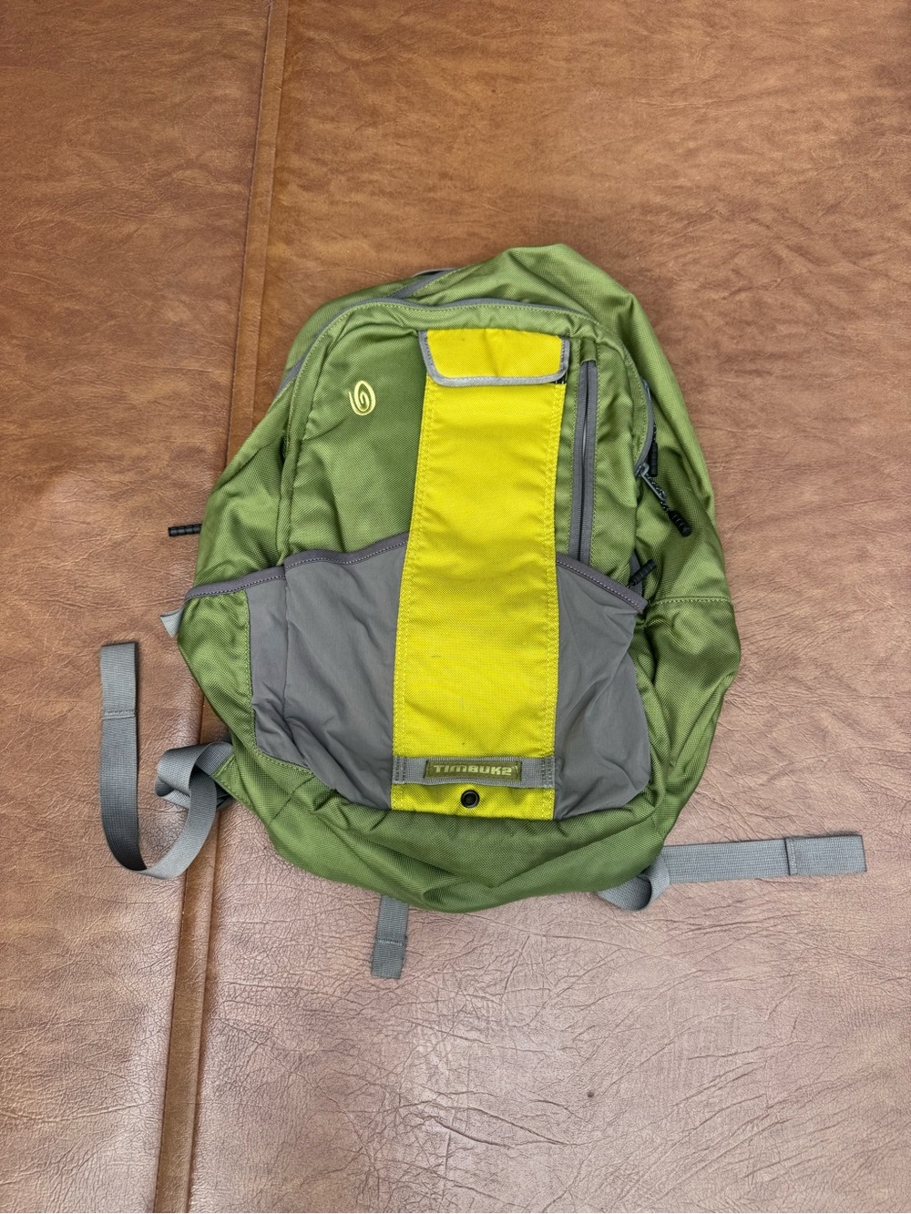 Timbuk2 Medium Green Gray Yellow Commuter Laptop Travel Backpack